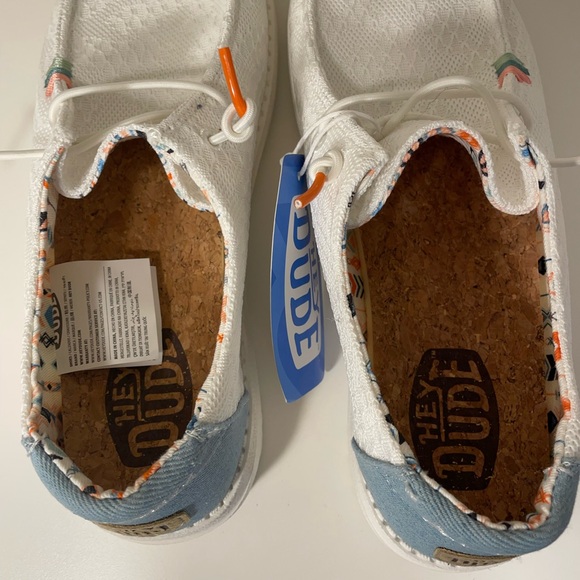 Hey Dude Women’s White and Light Blue Sneakers - Picture 12 of 12